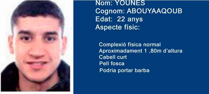 «Είναι επικίνδυνος και οπλισμένος» -Πανευρωπαϊκό κυνήγι για τον μακελάρη της Βαρκελώνης